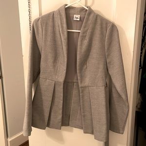 Grey felt-like wrap coat